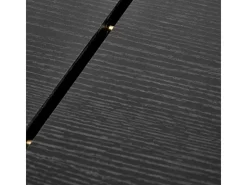Mesa de diseño extensible negra con tablero chapado en roble 160-250 cm MISTY