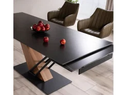 Mesa de diseño extensible Viro 180-240cm efecto metal y mármol
