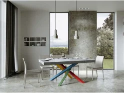 Mesa de diseño gris y patas entrelazadas multicolor 160 cm Artemis
