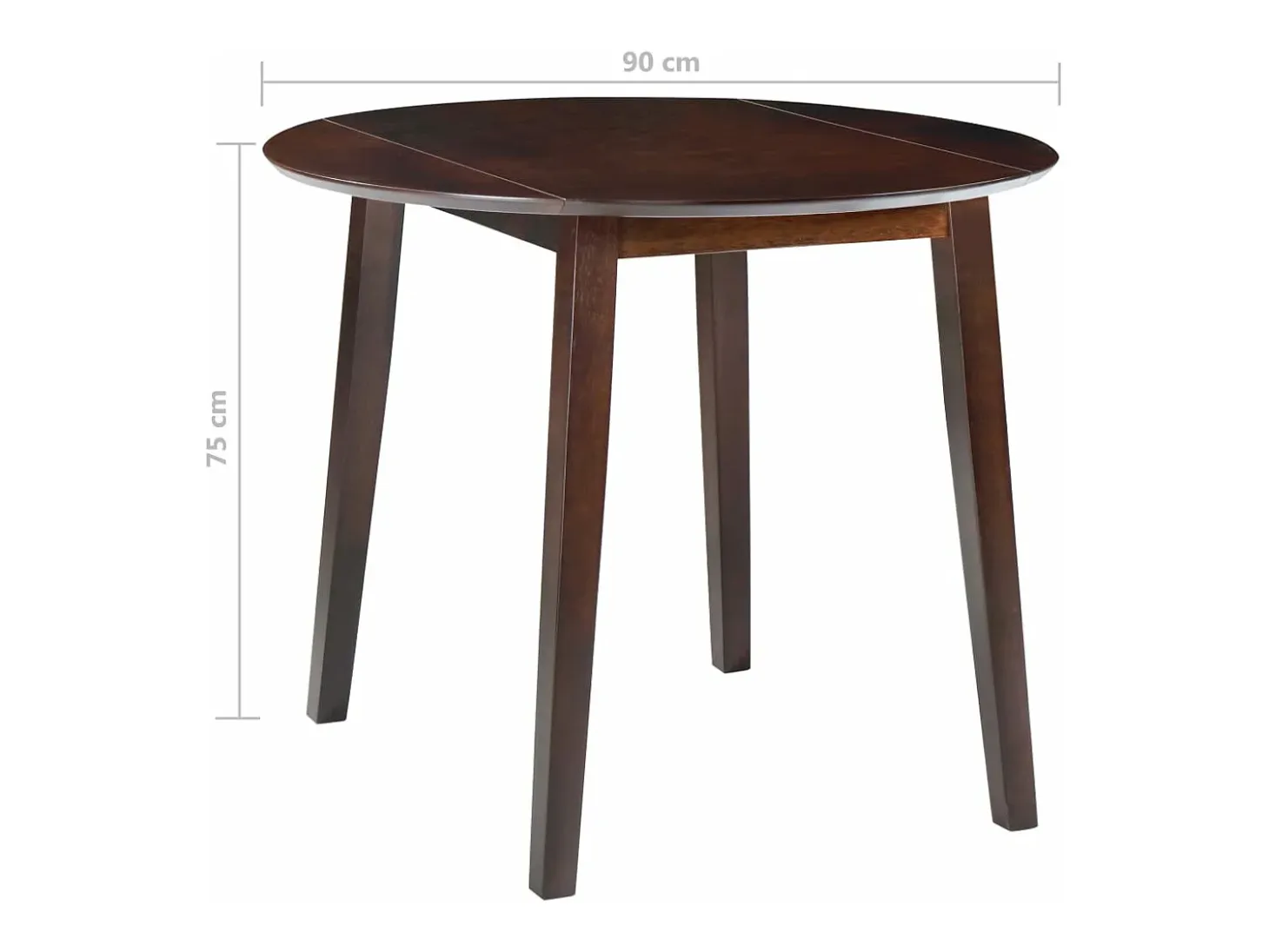 Mesa de hojas abatibles redonda MDF marrón