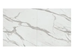 Mesa de madera, acabado blanco, base blanca, extensible 140x90-220x90 - FORTE DEI MARMI