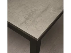 Mesa de madera acabado gris, estructura de metal antracita 80x80 - RAVENNA
