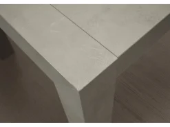 Mesa de madera, acabado gris cemento, extensible 140x90 cm - MARZAMEMI