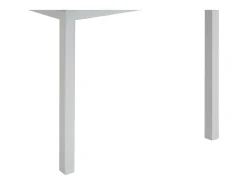 Mesa de madera, acabado mármol y metal blanco, extensible 90x90 - TROPEA