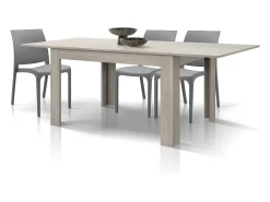 Mesa de madera acabado olmo perla, extensible 120×80 cm - 170×80 cm - LIPARI