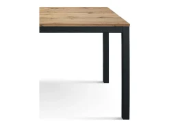 Mesa de madera acabado roble, estructura de metal antracita 110x68 - RAVENNA