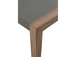 Mesa de madera de acacia y tapa de cemento ligero gris claro 160x90 cm