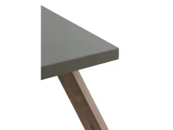 Mesa de madera de acacia y tapa de cemento ligero gris claro 200x90 cm