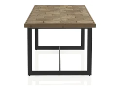 Mesa de madera de fresno con pie metálico 178x90