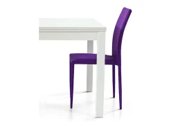 Mesa de madera de fresno blanco, extensible 90x90 cm - 180x90 cm - POSITANO