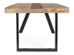 Mesa de madera de mango y patas de acero negro, 200×100 - MANCHESTER