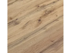 Mesa de madera, efecto roble, base blanca, ext.160x90-210x90cm - TROPEA
