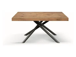 Mesa de madera, efecto roble, base antracita,largo 140x90-220x90cm - CARRARA