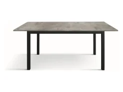 Mesa de madera, gris cemento, base antracita, 140x80-190x80cm - TROPEA