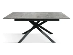 Mesa de madera, gris hormigón, base antracita, 160x90-210x90cm - VOLPAIA
