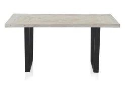 Mesa de madera maciza de mango color blanco patinado 160x90