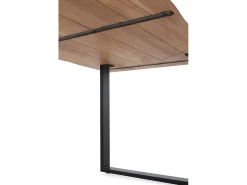 Mesa de madera maciza de acacia 140x80 con patas metálicas negras