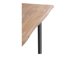 Mesa de madera maciza de acacia 180x90 con patas metálicas negras