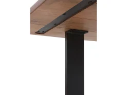 Mesa de madera maciza de acacia 180x90 con patas metálicas negras