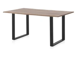 Mesa de madera maciza de acacia 180x90 con patas metálicas negras