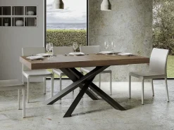 Mesa de madera marrón con patas entrelazadas antracita 160 cm Artemis