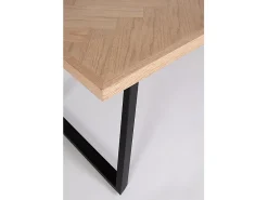 Mesa de madera natural y patas de acero negro 180 x 90 cm - DUKAT