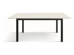Mesa de madera,fresno blanco, base antracita, ext.160x90-210x90cm - TROPEA