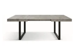 Mesa de madera,gris hormigón,base antracita,longitud 140×90-220×90cm - CINQUALE