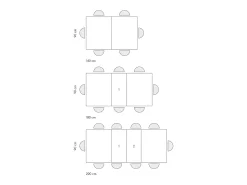 Mesa de madera,olmo perla, base blanca, ext.140x90-220x90cm - CARRARA