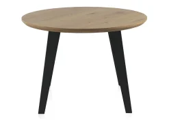 Mesa de melamina con efecto madera de fresno con patas metal 110 diámetro