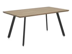 Mesa de melamina con efecto madera de roble con patas metal 160x90
