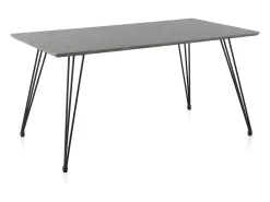 Mesa de melamina efecto cemento con patas metal 160x90