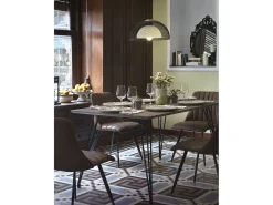 Mesa de melamina efecto oxido con patas metal 160x90