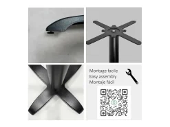 Mesa de pie 60 x 60 cm - modelo Bazila negra