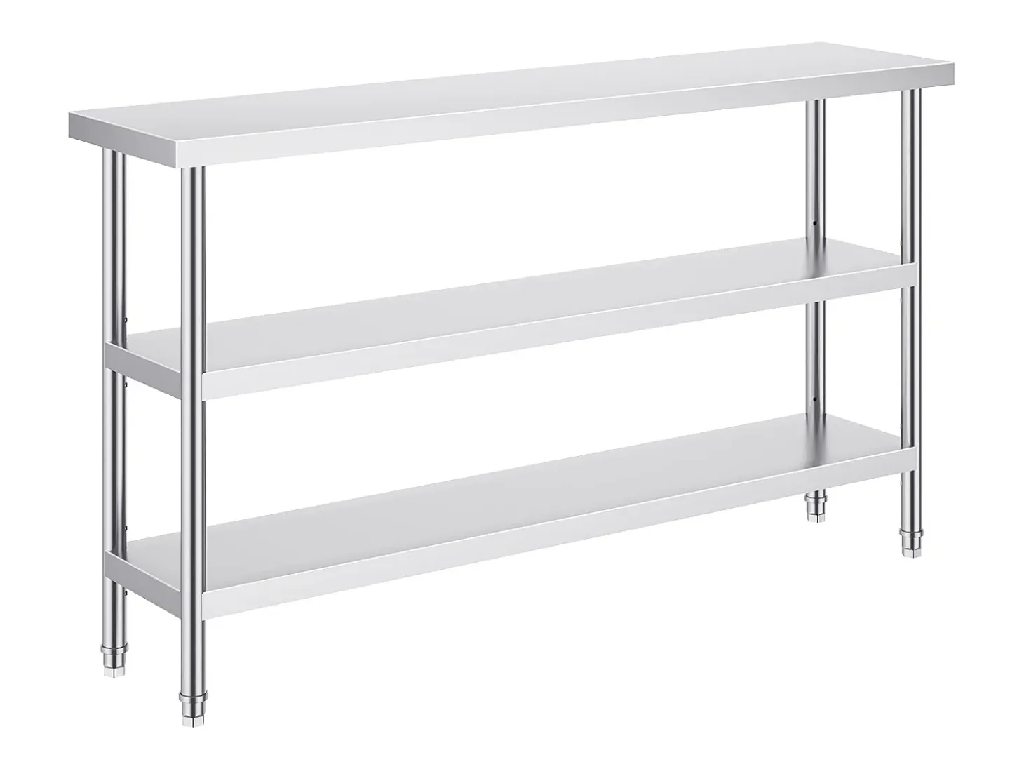 Mesa de Trabajo de Acero Inoxidable SucceBuy, 356 x 1524 x 864 mm, Mesa de Preparación para Cocinas Comerciales
