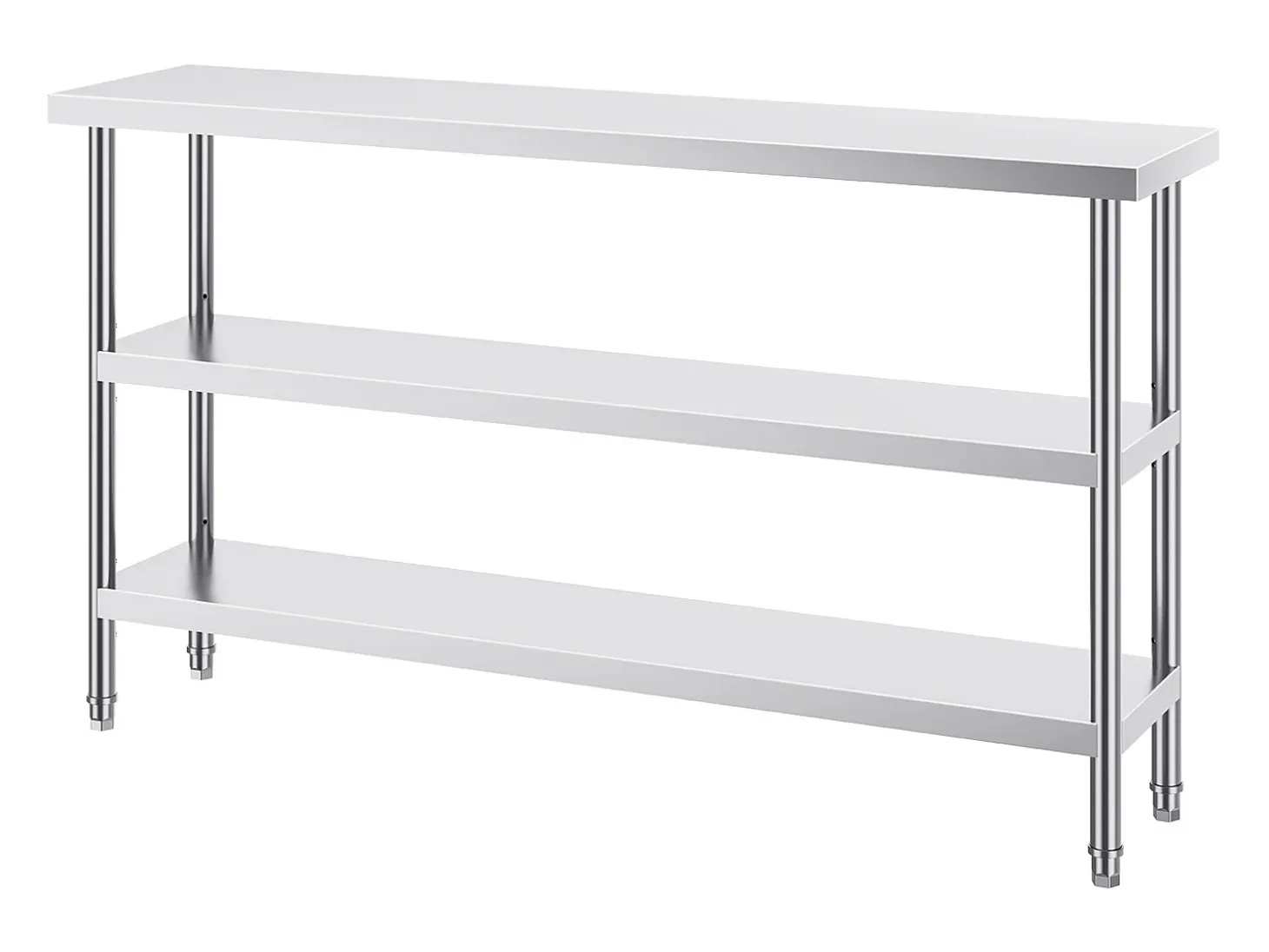 Mesa de Trabajo de Acero Inoxidable SucceBuy, 356 x 1524 x 864 mm, Mesa de Preparación para Cocinas Comerciales