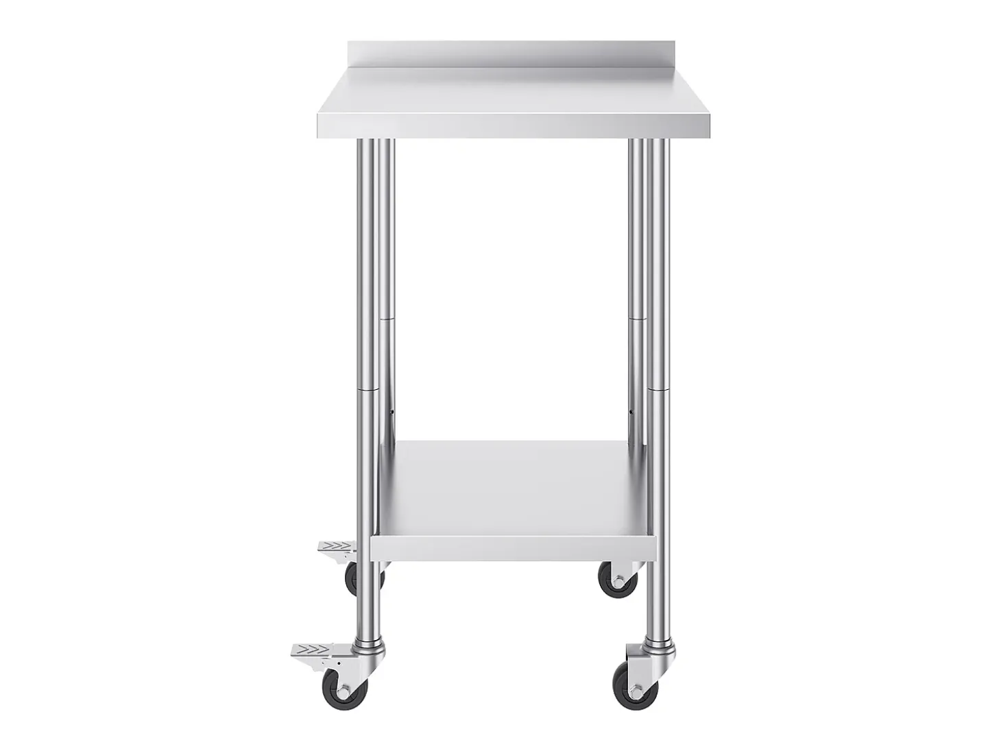 Mesa de Trabajo de Acero Inoxidable SucceBuy, 61 x 61 cm, Mesa de Preparación de Alimentos Comercial con Ruedas