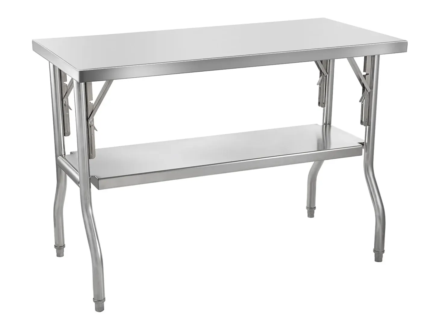 Mesa de Trabajo de Cocina SucceBuy 121.92x60.96 cm Acero Inoxidable, Mesa de Preparación Comercial Plegable
