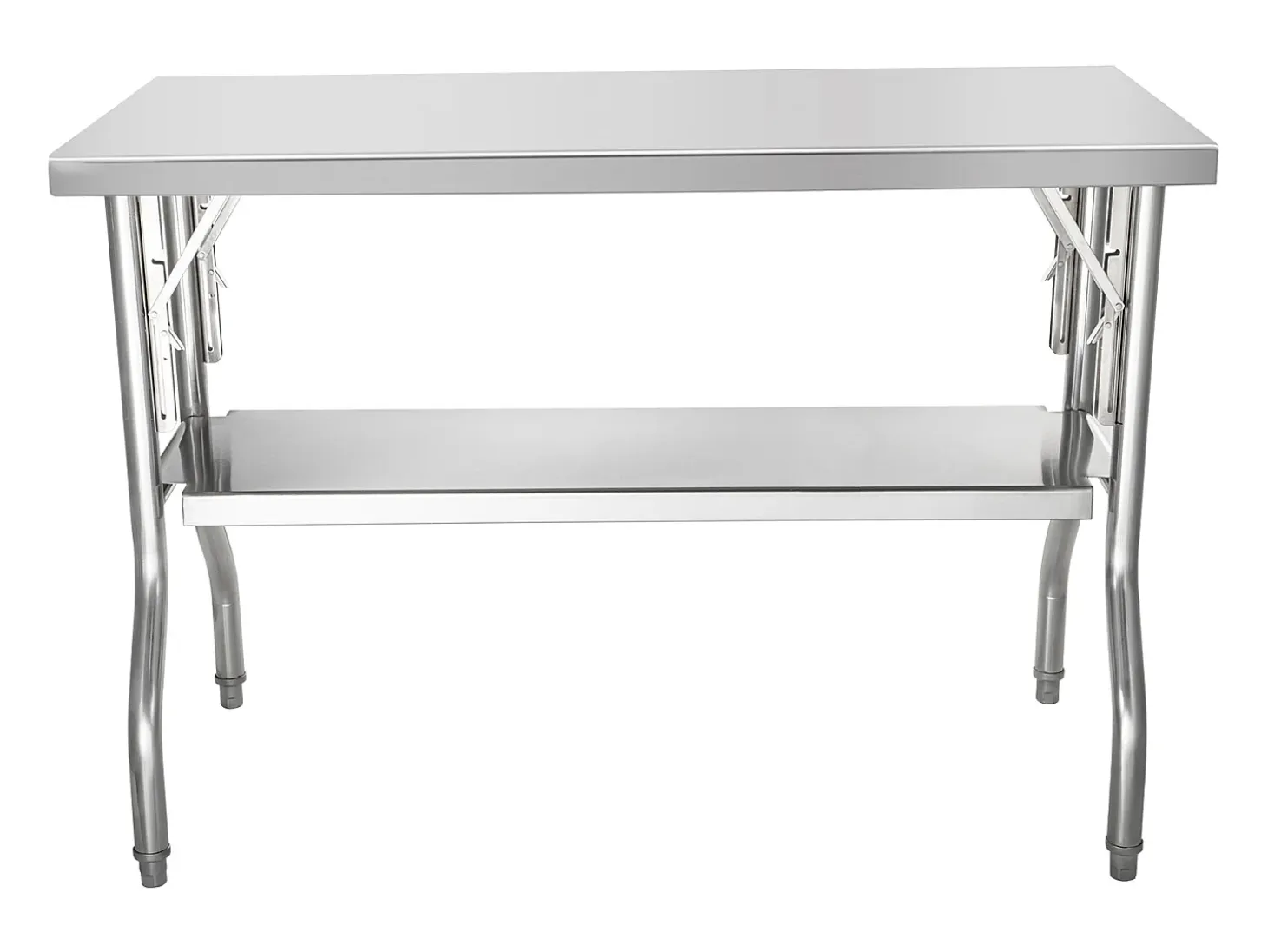 Mesa de Trabajo de Cocina SucceBuy 121.92x60.96 cm Acero Inoxidable, Mesa de Preparación Comercial Plegable