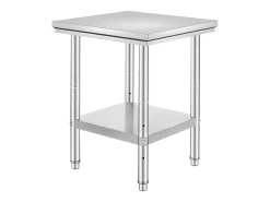Mesa de Trabajo de Cocina SucceBuy, Mesa de Preparación en Acero Inoxidable, 60.96x60.96x78.74 cm