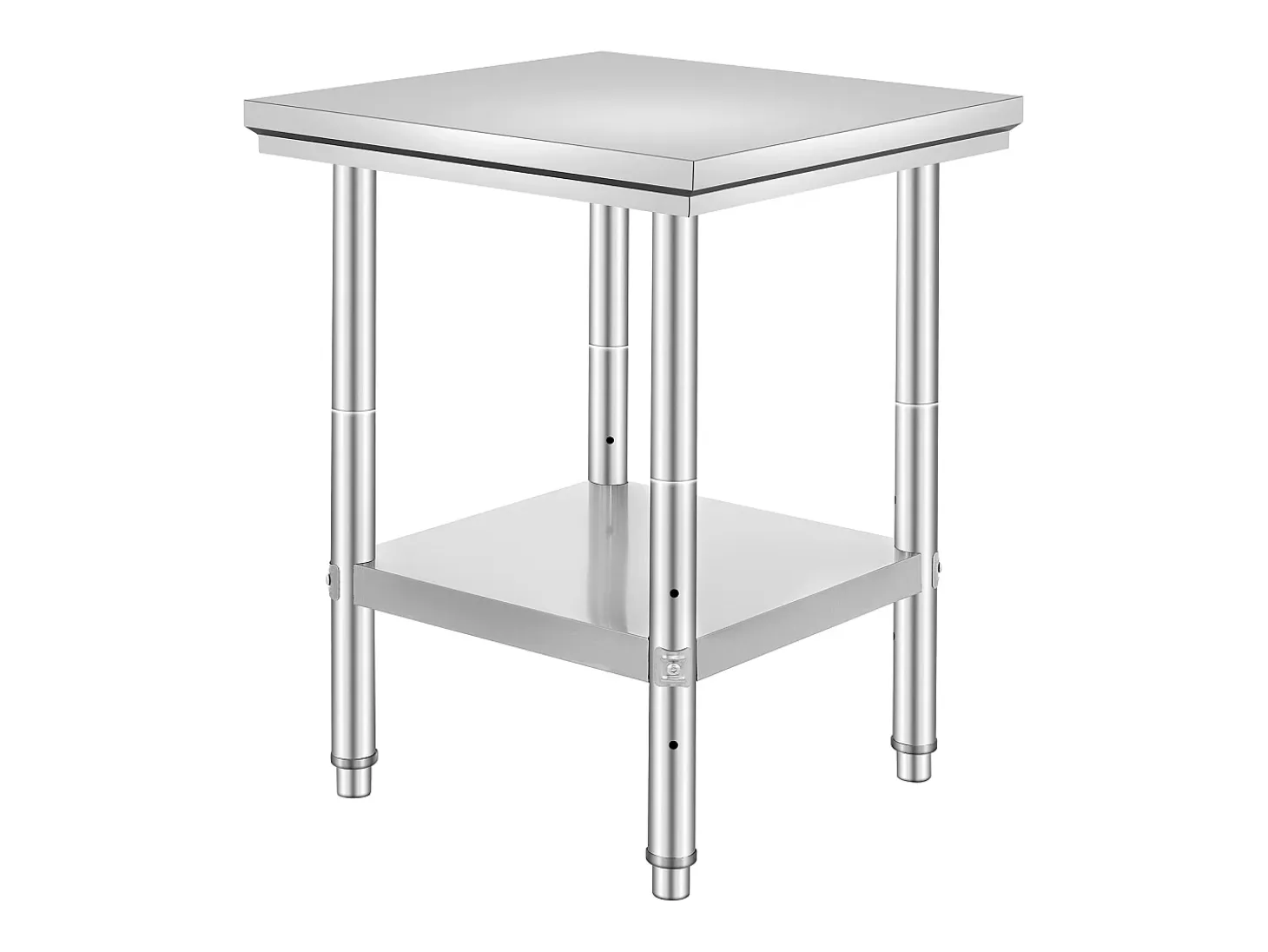 Mesa de Trabajo de Cocina SucceBuy, Mesa de Preparación en Acero Inoxidable, 60.96x60.96x78.74 cm