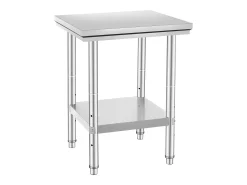 Mesa de Trabajo de Cocina SucceBuy, Mesa de Preparación en Acero Inoxidable, 60.96x60.96x78.74 cm