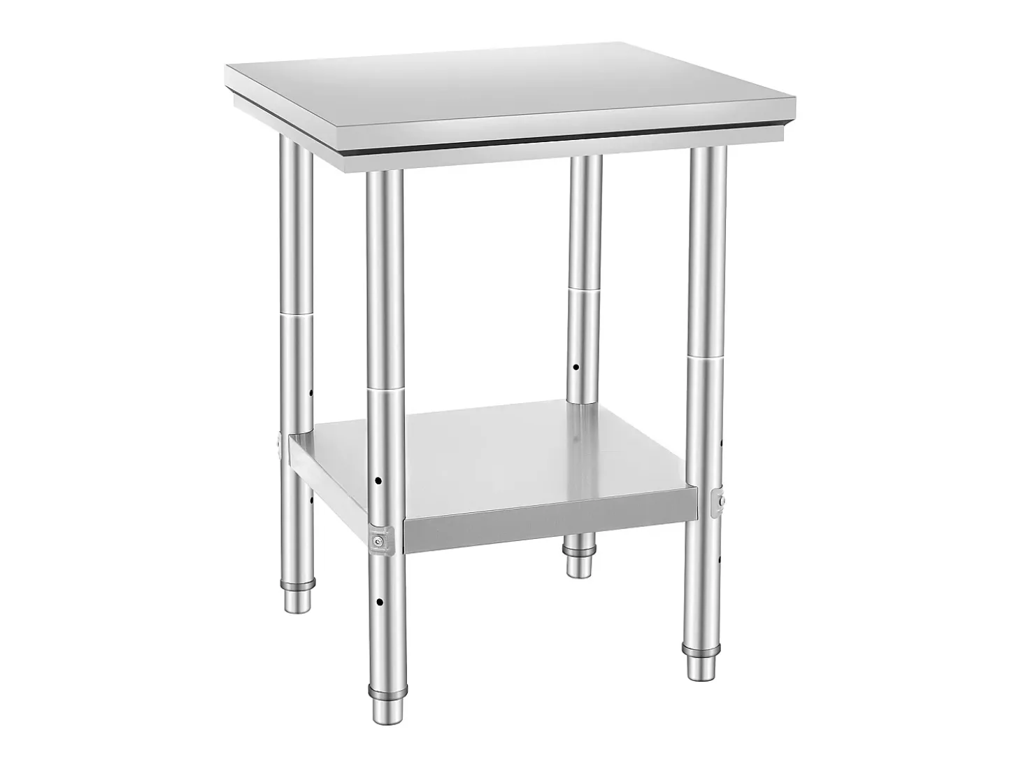 Mesa de Trabajo de Cocina SucceBuy, Mesa de Preparación en Acero Inoxidable, 60.96x60.96x78.74 cm