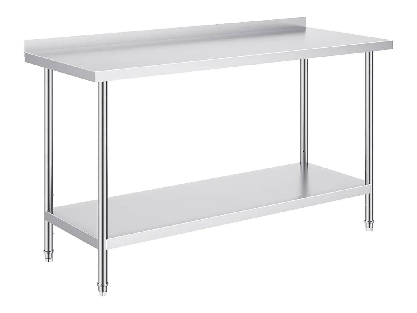 Mesa de Trabajo de Cocina SucceBuy, Mesa de Trabajo en Acero Inoxidable 60.96x152.4 cm, Comercial