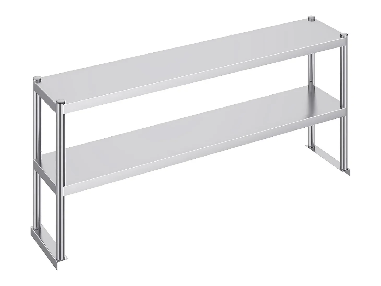 Mesa de Trabajo Doble con 2 Niveles SucceBuy, 305 x 1524 mm en Acero, Inoxidable para Mesa de Preparación