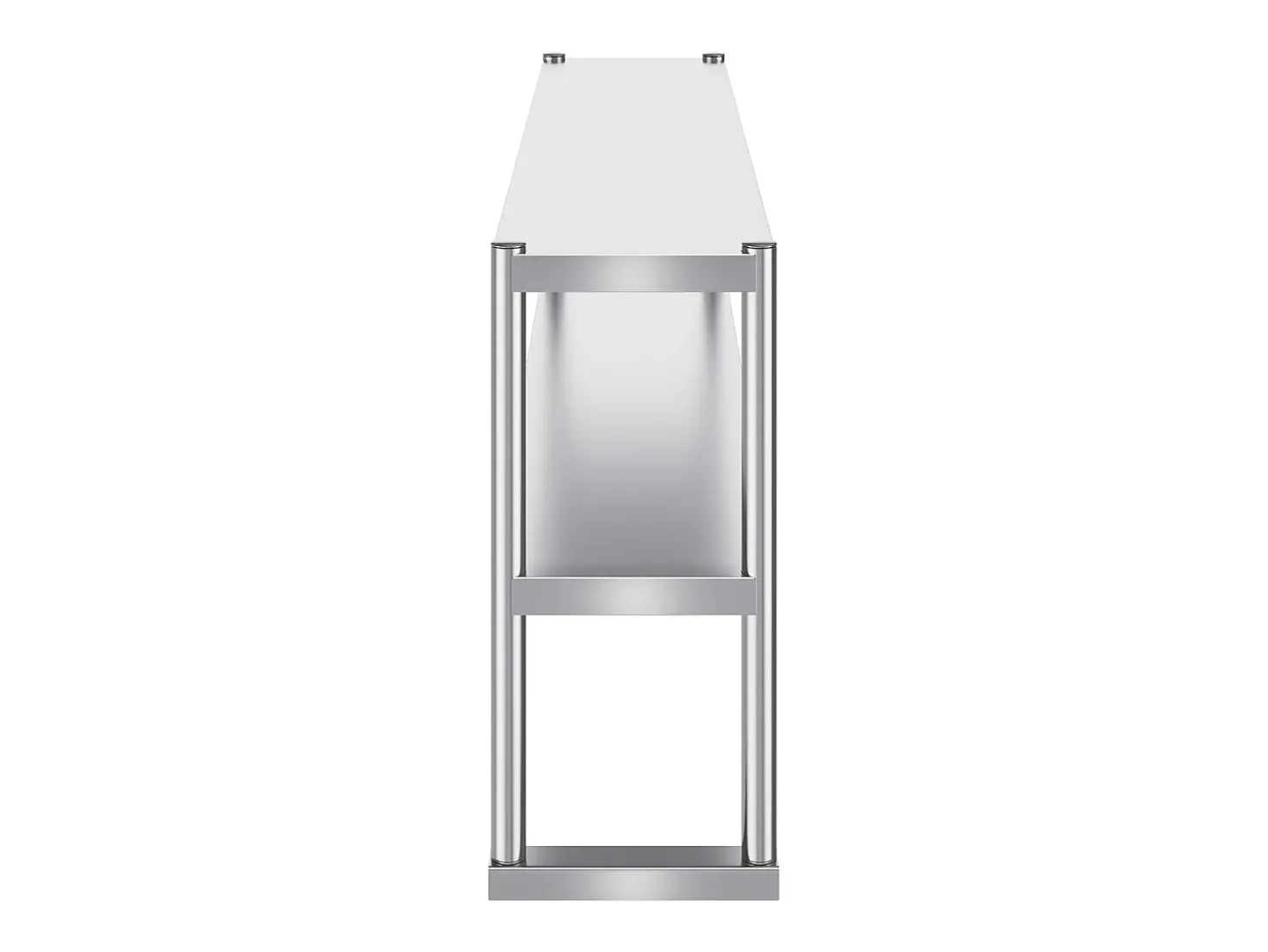 Mesa de Trabajo Doble con 2 Niveles SucceBuy, 305 x 1524 mm en Acero, Inoxidable para Mesa de Preparación
