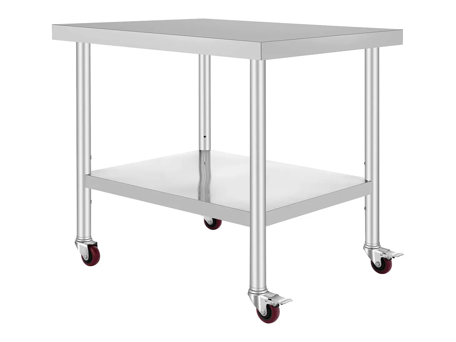 Mesa de Trabajo SucceBuy Mesa de Trabajo de Acero Inoxidable, Mesa de Preparación Comercial de 36 x 30 Pulgadas con 4 Ruedas