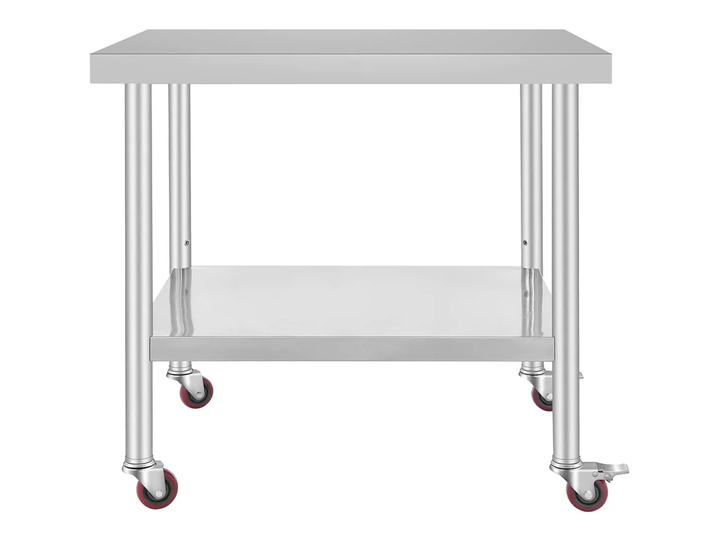 Mesa de Trabajo SucceBuy Mesa de Trabajo de Acero Inoxidable, Mesa de Preparación Comercial de 36 x 30 Pulgadas con 4 Ruedas