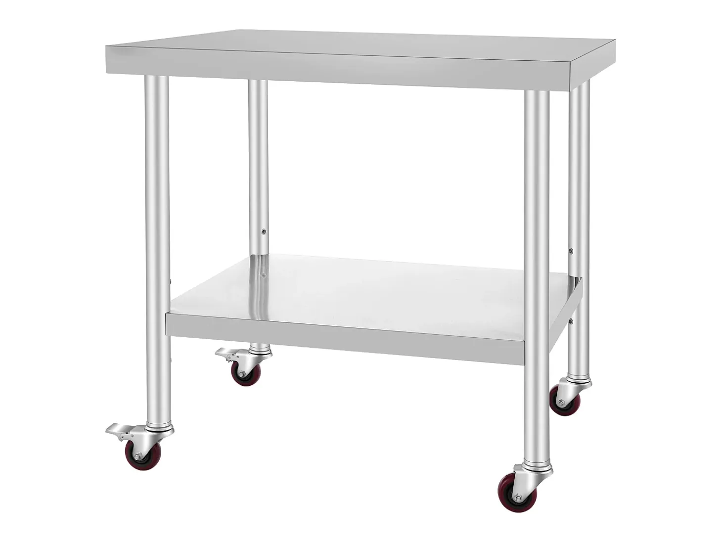 Mesa de Trabajo SucceBuy Mesa de Trabajo de Acero Inoxidable, Mesa de Preparación Comercial de 36 x 30 Pulgadas con 4 Ruedas