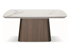 Mesa de vitrocerámica efecto mármol, extensible 160×90-240×90 - MALTA